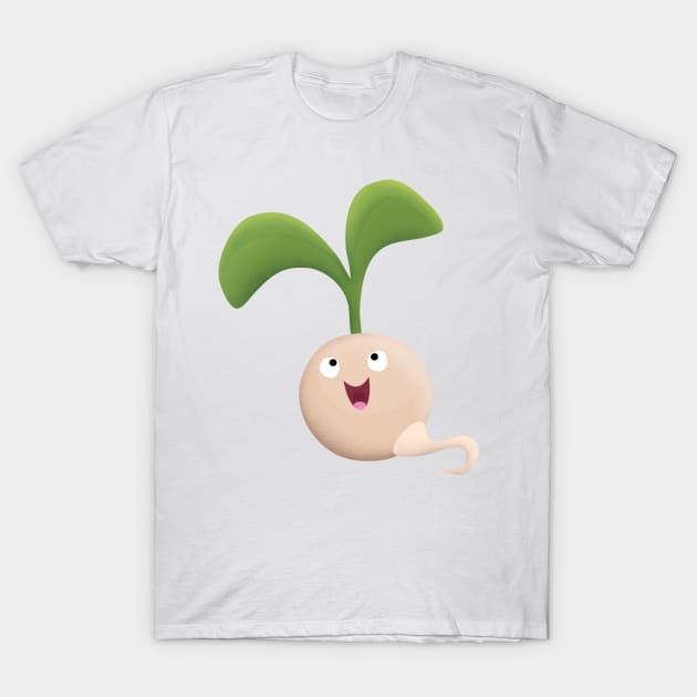 Cute happy seed sprout cartoon illustration T-Shirt by FrogFactory